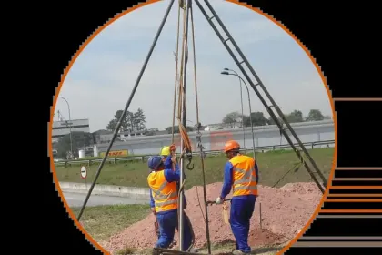 Sondagem feita no solo para construção civil